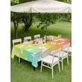 thumbnail image 3 of Easter Outdoor Tablecloth - 60x84 Inch Rectangle Dining Table Cover, Spring Rabbits Silhouette Rainbow Ombre Art Waterproof Outdoor Table Cloth with Umbrella Hole & Zipper for Picnic/Patio/Party, 3 of 7