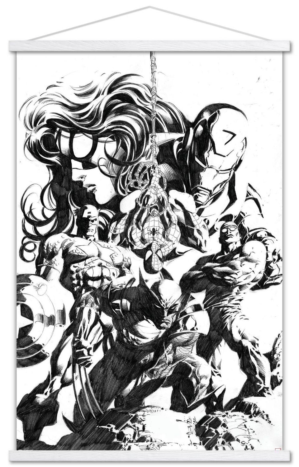 Marvel Sketch - Group Wall Poster
