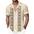 thumbnail image 2 of UVEASISHA Hawaiian Shirts for Men Short Sleeve Vintage Summer Shirt Regular Fit Casual Button Down Shirts Summer Lightweight Bowling Shirt Khaki M, 2 of 4
