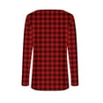 thumbnail image 4 of VgaVtl Tee Shirts for Women Long Sleeve Fall Winter Womens Tops Plaid Casual Button Red Layering Slim Shirts,XXL, 4 of 6