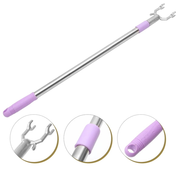 UPGRATOR Heavy Duty Telescoping Pole for Hanging Clothes Purple 1 Set