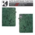 thumbnail image 3 of ELEHOLD Case For Lenovo Tab M10 Gen 3 Embossed Flowers and Birds Leather Tablet Case, Slim Back Smart Cover, Full Body Protection, Kickstand,with Card Pocket, Green, 3 of 10
