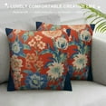thumbnail image 3 of QZHH Farmhouse Throw Pillow Cover with Zipper Orange Red Chinoiserie Floral Blue and White Porcelain Vase Pillow Cases Cushion Cover for Office Living Room Bedroom Car Chair Home Decorations, 3 of 5