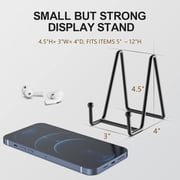 Minorsun Plate Stands for Display 4.5 6 Pack, Book Holder Versatile Metal Tabletop Easels for Pictures Photos Cookbooks Tablets Ceramic Home Decor, Black