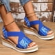 thumbnail image 5 of Sandalias de mujer Zapatillas de playa estampadas Plataforma de cuña de verano Soporte de arco Zapatos ortopédicos Wmkox8yii  nm9119, 5 of 6