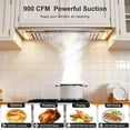 thumbnail image 4 of Range Hood Insert 30 Inch, 900 CFM Smart Voice/Gesture/Touch Control, 4 Speed Exhaust Fan, Stainless Steel Kitchen Hood with Charcoal Filter, Ducted/Ductless Convertible, 4 of 9