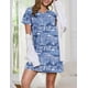 thumbnail image 3 of Camisas de noche Marvmys Summer para mujer, paquete de 2, manga corta y cuello en V, 3 of 8