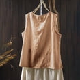 thumbnail image 6 of ManxiVoo Jacquard Sleeveless Shell for Women Breathable Layering Tank in Relaxed Fit with Modern Round Neck M Size Brown, 6 of 6