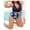 Blue, variant on Plus Size Tropical Floral Bandeau High Waisted Bikini Set – Flattering & Vibrant Two Piece Swimsuit