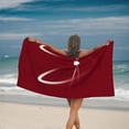 thumbnail image 2 of Stylish Red Heart Beach Towel - Whimsical Design with Playful Curved Lines Perfect for Pool Travel and Bath Use, 2 of 6