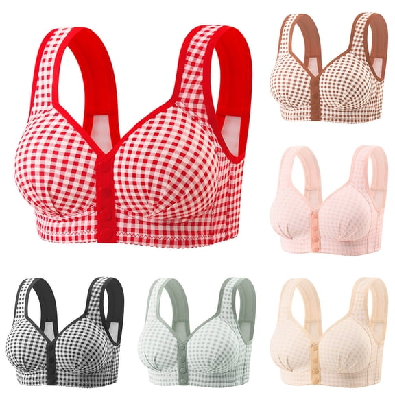 Einccm Women's Non-steel Adjustable Lace Stitching Bra, Comfortable Breathable Gathered Lingerie for Casual and Home Wear