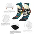 thumbnail image 3 of Goofa Modern Hip-Hop Skull Pattern Non Slip Socks with Grips for Elderly, Crew Socks Yoga Hospital Socks Cushioned Sole Gripper Socks for Men Women, 3 of 5