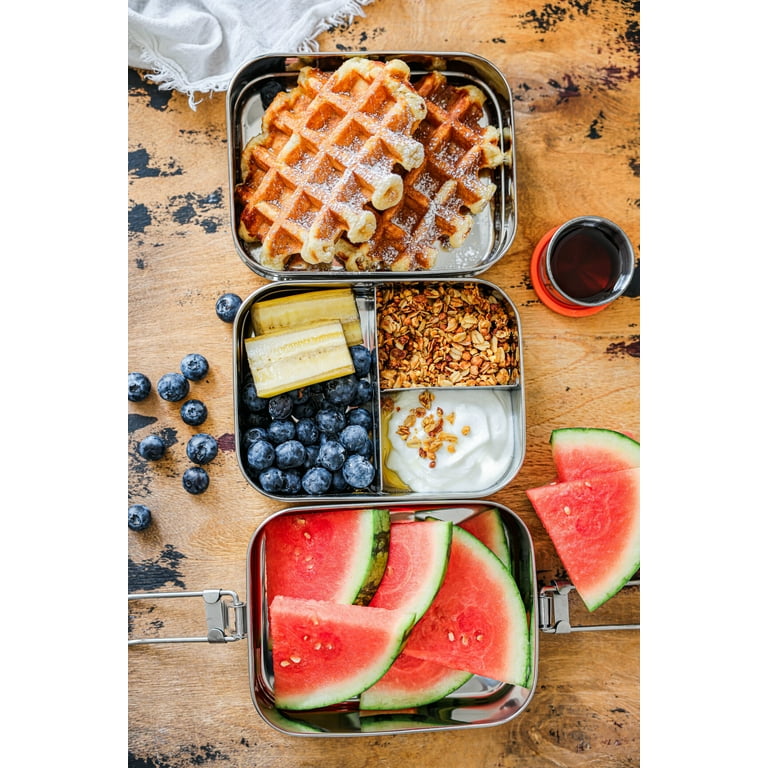 Stainless Steel Lunch Box, 3 Tier Leak Proof, 3 Compartments, 75 oz