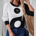 thumbnail image 5 of Craaazy Women's Sweater Elegant Solid Color Knitted Crew Neck Pullover Comfy Soft Long Sleeve Fall Winter Tops Gifts, 5 of 9