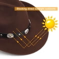 thumbnail image 6 of BadPiggies Western Cowboy Hat for Men Women Classic Roll Up Wide Brim Fedora Hats with Buckle Belt, 6 of 7