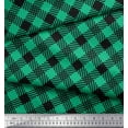 thumbnail image 2 of Soimoi Green Cotton Voile Fabric Diagonal Check Printed Fabric 1 Yard 42 Inch Wide, 2 of 3