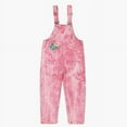 thumbnail image 2 of Peacolate 5-14Years Girls Pink Embroidered Denim Overalls Tie-dye Jumpsuits Adjustable Belts Suspenders for Kids Girls Romper,Pink,6-7Years, 2 of 6