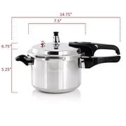 MegaChef 3 Quart Aluminum Stovetop Pressure Cooker, Induction Compatible