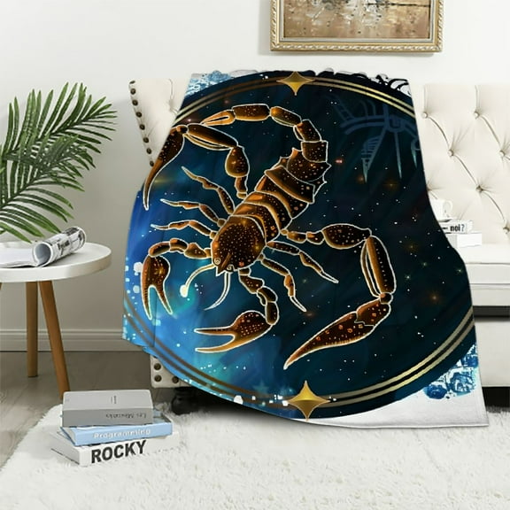 Fenyluxe Scorpion Print Throw Blanket for Bed Sofa Living Room Decor All Seasons Lightweight Blanket 40x50in