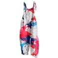 thumbnail image 5 of GaThRRgYP Womens Bib Pants American Flag Print 4th of July,Womens Independence Day Print Sleeveless Pocket Strap Casual Overalls Romper Watermelon Red XL, 5 of 5
