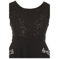 thumbnail image 3 of Big Girls Cap Sleeve Sequin Rhinestones Easter Wedding Flower Girl Dress USA Black 12 (2J1KS97), 3 of 4