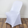thumbnail image 3 of BalsaCircle 100 White Spandex Stretchable Folding Solid Chair Covers Slipcovers Wedding decorations, 3 of 5