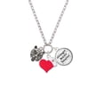 thumbnail image 2 of Delight Jewelry Silvertone Small Bear - Mascot - Red Heart Nurse Strong Zoe Necklace, 2 of 4