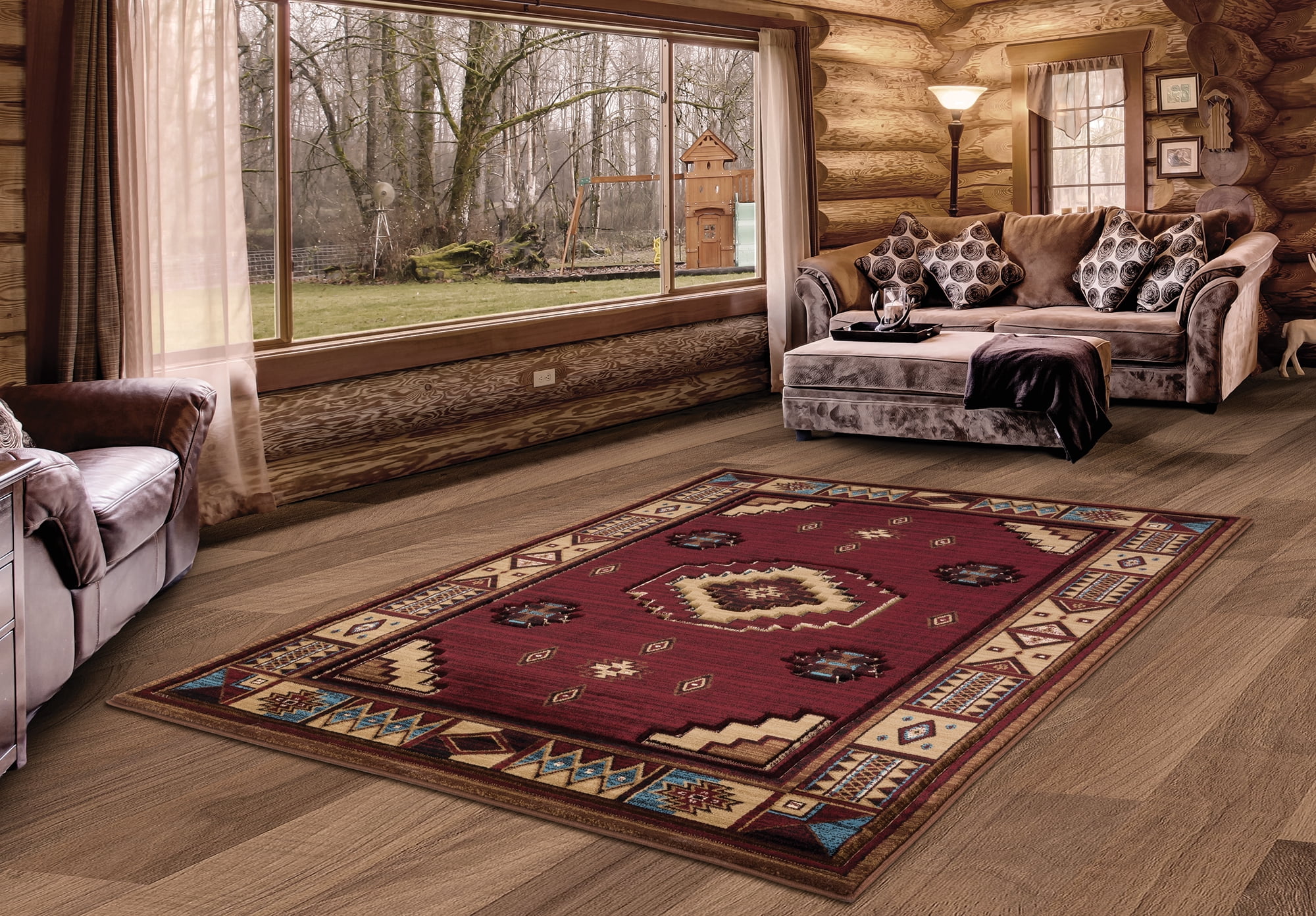 United Weavers Rustic Forest Bayard Hand-Carved Area Rug or Runner