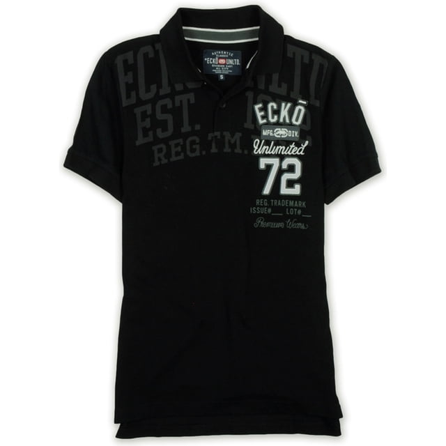 Polo de Rugby Ecko Unltd. Hombres est. Registro de 1972 Negro Pequeño