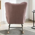 thumbnail image 5 of Sesslife Comfy Rocking Chair for Nursery, Glider Chair with High Backrest, Armrests & Upholstered Pad, Bedroom Nursery Rocker Chair for Baby & Kids, Pink, 5 of 6