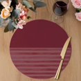 thumbnail image 3 of Red Striped Round 13 Inch Placemats Set of 6, Vintage Stripes Ombre HeatResistant Non Slip Place Mats for Dining Table, Wipeable Braided Kitchen Table Mats for Housewarming, 3 of 9