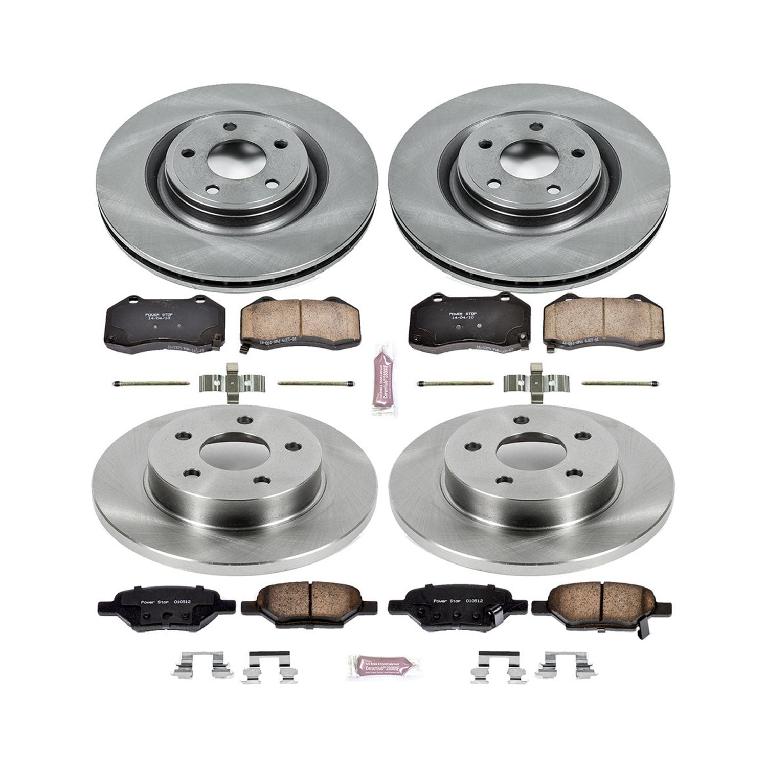 Power Stop Front and Rear Stock Replacement Brake Pad and Rotor Kit KOE5534 Fits 2009 Chevrolet HHR