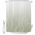 thumbnail image 2 of Sage Green Geometric Waterproof Fabric Shower Curtain,Modern White Stripe Distortion Art Waterproof Fabric Shower Curtain for Bathroom Curtains Bathtubs Shower Curtains with 12 Hooks Small 36x72in, 2 of 8