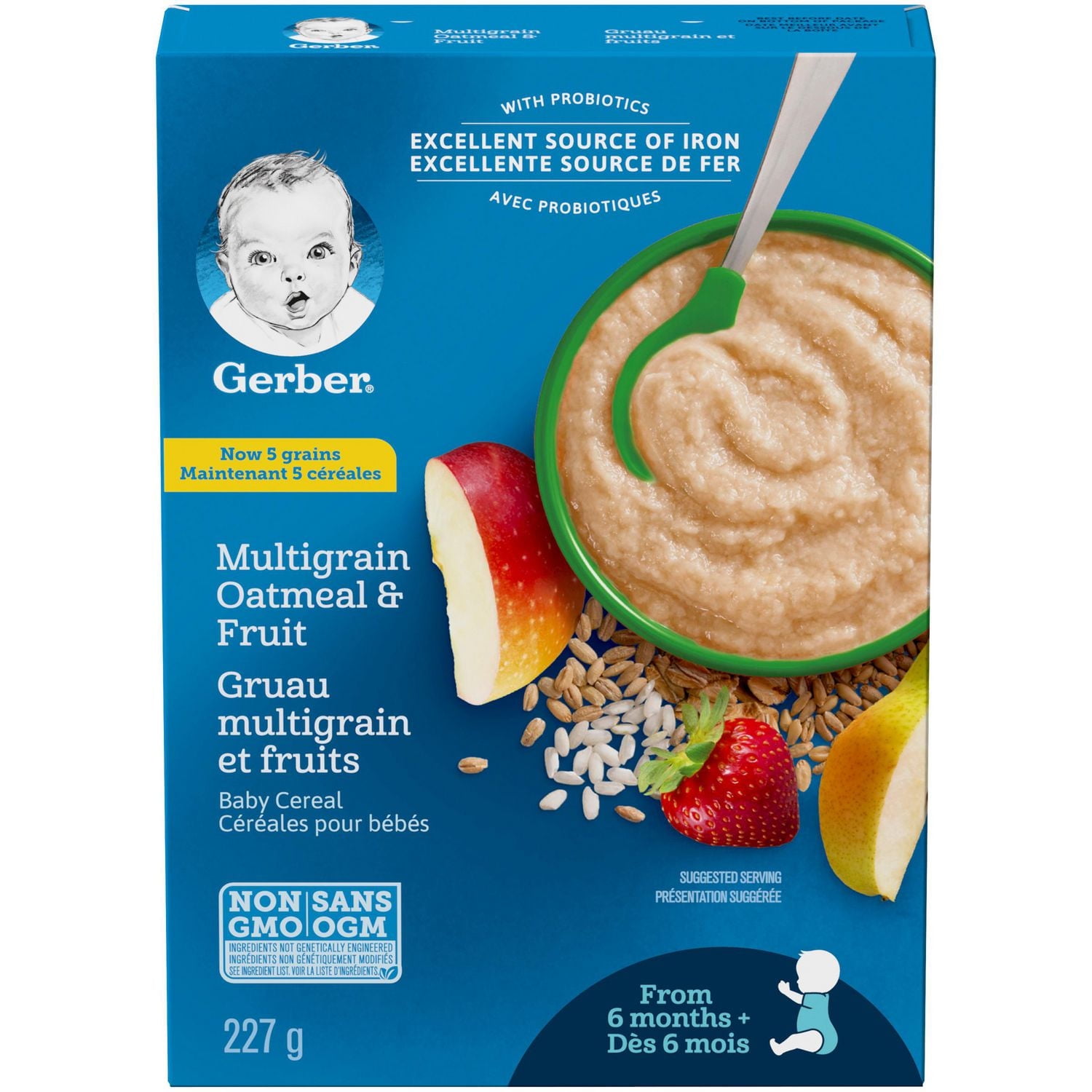 GERBER® Stage 2 Multigrain Oatmeal & Fruit Baby Cereal 227 g, 227 GR