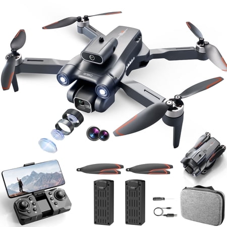 Casrra S1S RC Drone with 4K HD Camera for Adult, Quadcopter with High Speed Brushless Motor, Hand gesture photography, Waypoint Fly, Optical Flow Position, 2 Batteries