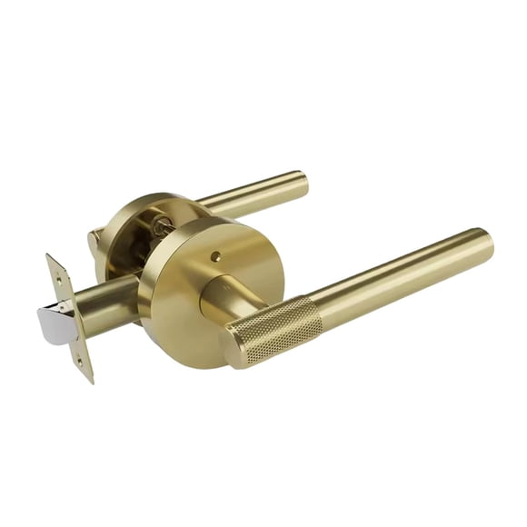 Lipstore Door Handle with Lock for Added Privacy, Door Lever, for Indoor Use, to Be Mounted, Replacement Door Lock for Heavy Doors Gold
