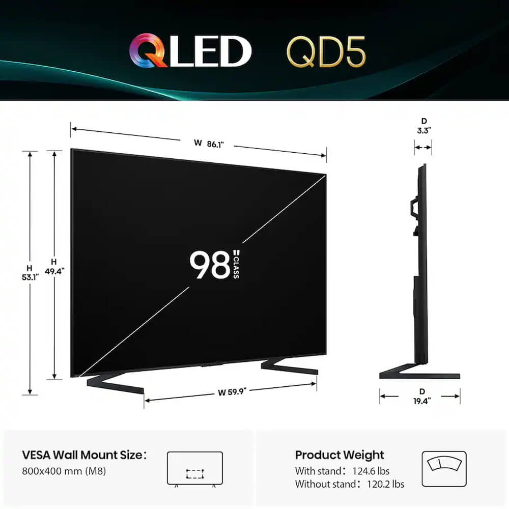 Hisense 98 inch Class QD5 Series 4K UHD QLED Smart Google TV