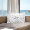 thumbnail image 4 of Outdoor Pillow Cover Abstract Art White Marble Texture Set of 2 Waterproof Throw Pillowcases Gray Stripes Decorative Patio Furniture Pillows for Couch Garden Indoor & Outdoor Use, 4 of 9