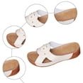 thumbnail image 5 of Rokment Ladies Orthopedic Wedges Slip on Sandals for Women Beach Summer Trendy Studded Leather Orthotic Platform Chunky Mid Heels Walking Dress Slides White Size 8.5, 5 of 7
