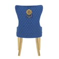 thumbnail image 2 of Simba Gold 2 Piece Dinning Chair Finish with Velvet Fabric in Navy, 2 of 6