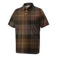 thumbnail image 5 of Domzest Men's Big and Tall Polo Shirts Short Sleeve Moisture Wicking Plus Size T Shirts Quick Dry Collared Plaid Golf Shirt Brown 6XL, 5 of 6