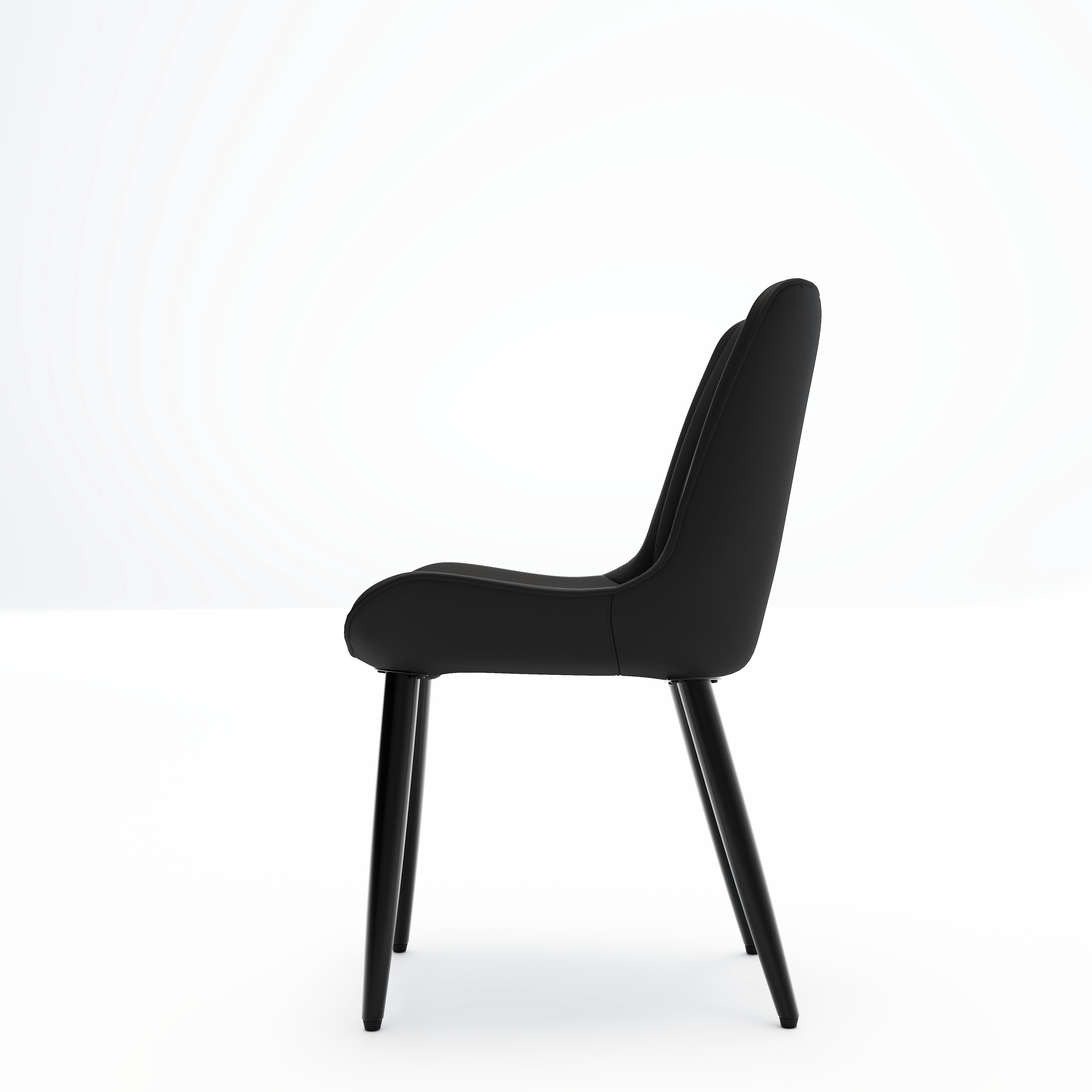 Alvantor Dining Chairs Set of 2 Upholstered Side Chairs with Padded Seats & Metal Legs for Kitchen Living Room Black