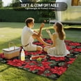 thumbnail image 5 of Fsddascl Christmas Poinsettia Outdoor Rug for Patio/Deck/Porch, Non-Slip Large Area Rug 4 x 6 Ft, Xmas Floral Botanical Red Black Indoor Outdoor Rugs Washable Area Rugs, Camping Rug Carpet, 5 of 5