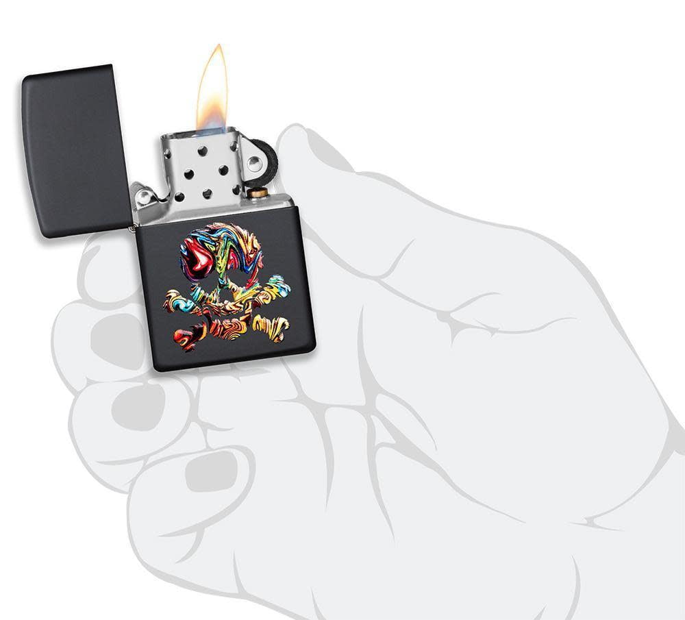 Zippo Butterfly Skull Pocket Lighter – Windproof, Refillable, Made In USA With Lifetime Guarantee