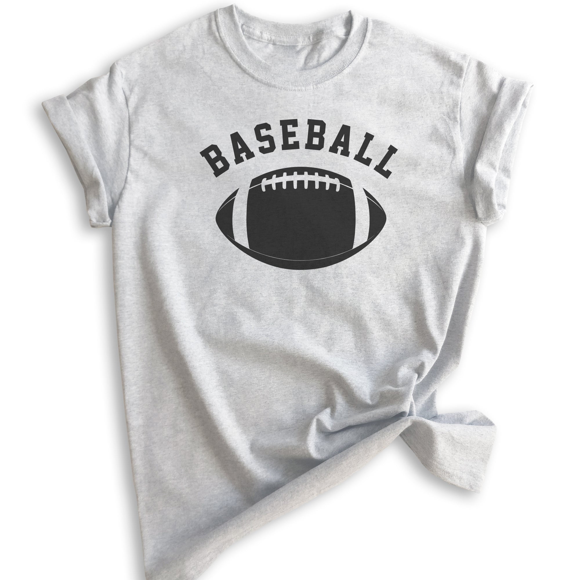 Baseball Shirt, Unisex Women's Men's Shirt, Funny Baseball T-shirt, Funny Football Tee, Ironic Sports Tee, Heather Ash, Large