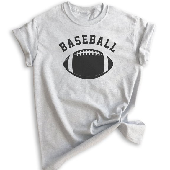 Baseball Shirt, Unisex Women's Men's Shirt, Funny Baseball T-shirt, Funny Football Tee, Ironic Sports Tee, Heather Ash, X-Small