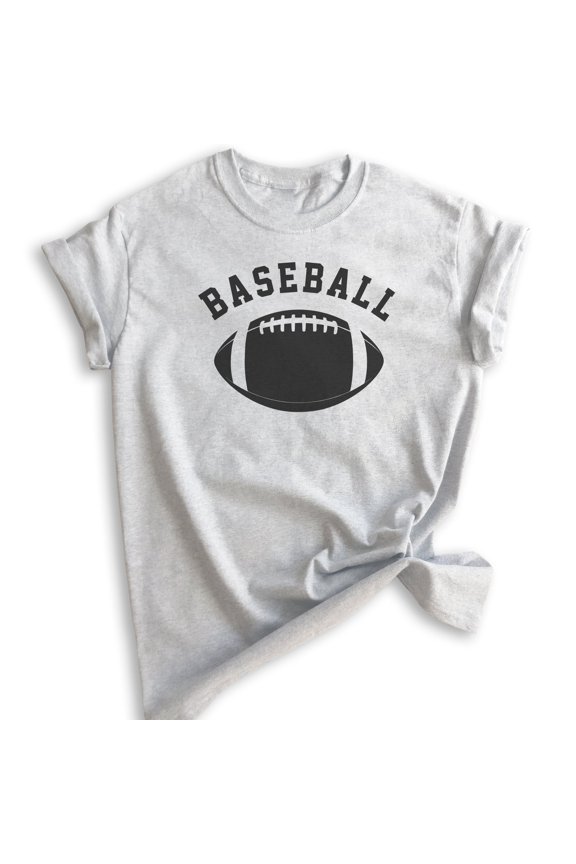 Baseball Shirt, Unisex Women's Men's Shirt, Funny Baseball T-shirt, Funny Football Tee, Ironic Sports Tee, Heather Ash, X-Small