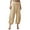 Khaki, variant on biudgviw Harem Pants for Women Elastic Waisted Capri Pants Loose Fit Drawstring Bloomer Cropped Pants Boho Beach Vacation Capris