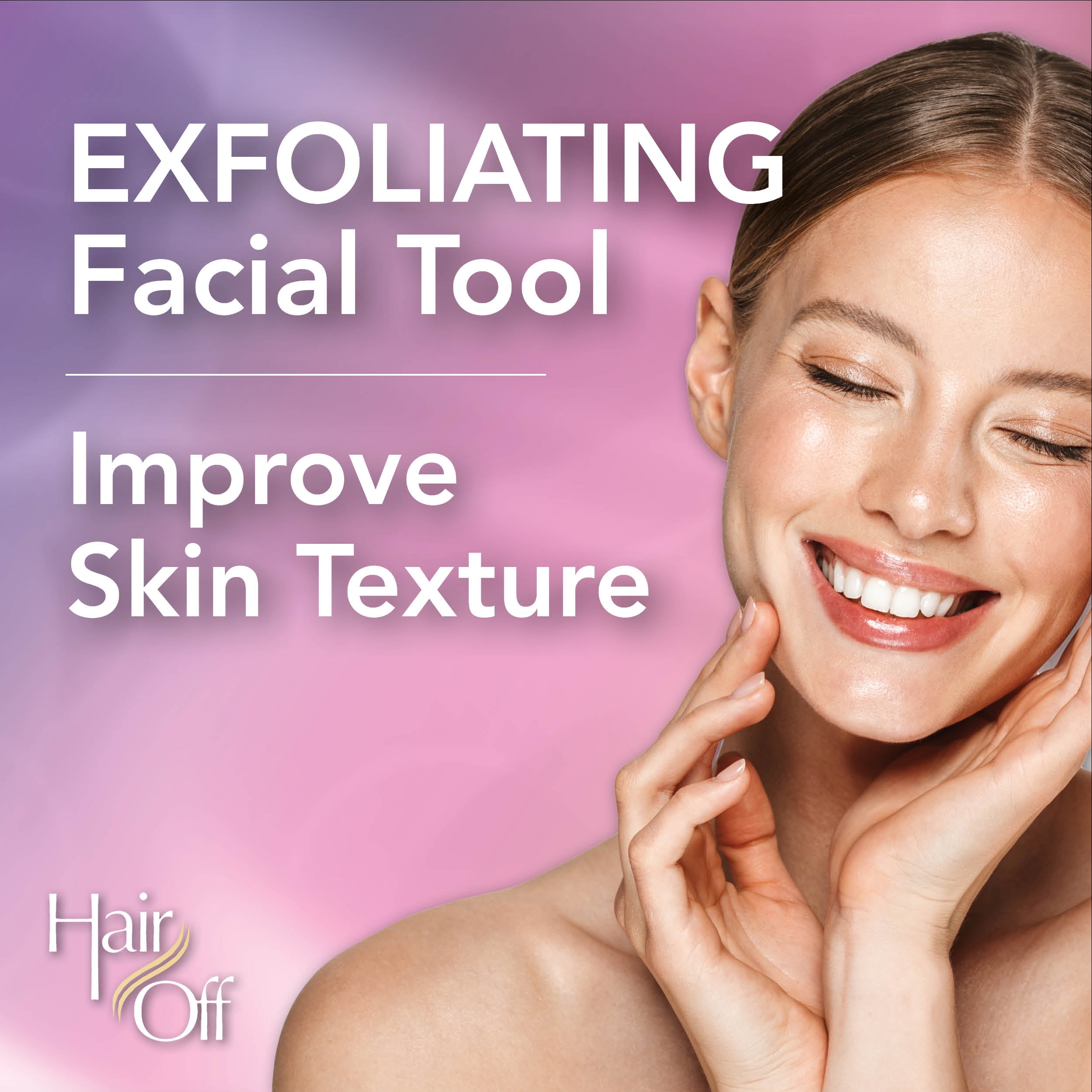 Hair Off Facial Buffer - Painless & Chemical Free Facial Hair Remover & Gentle Face Exfoliator - Hair Eraser to Slow Regrowth on Chin, Lip & Cheeks (3 Buffers Per Box)
