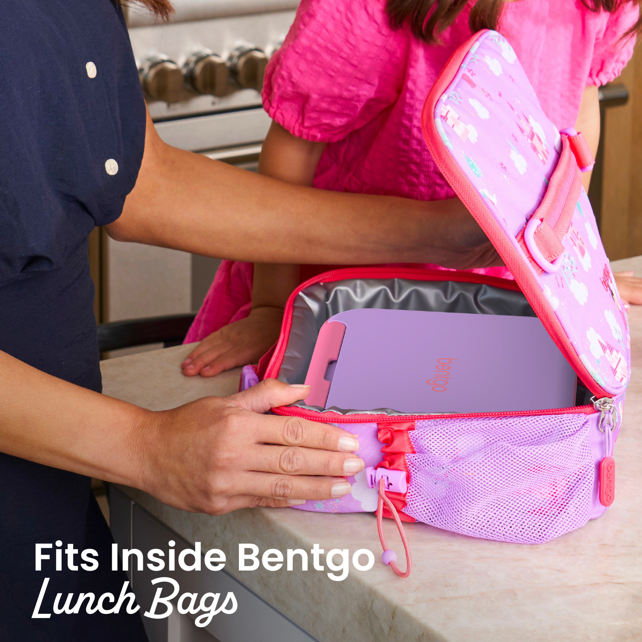 Bentgo Kids Stow & Go Lunch Box, Lilac Pink photo 6
